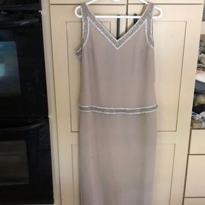 JKARA formal mother of the bride dress in nude